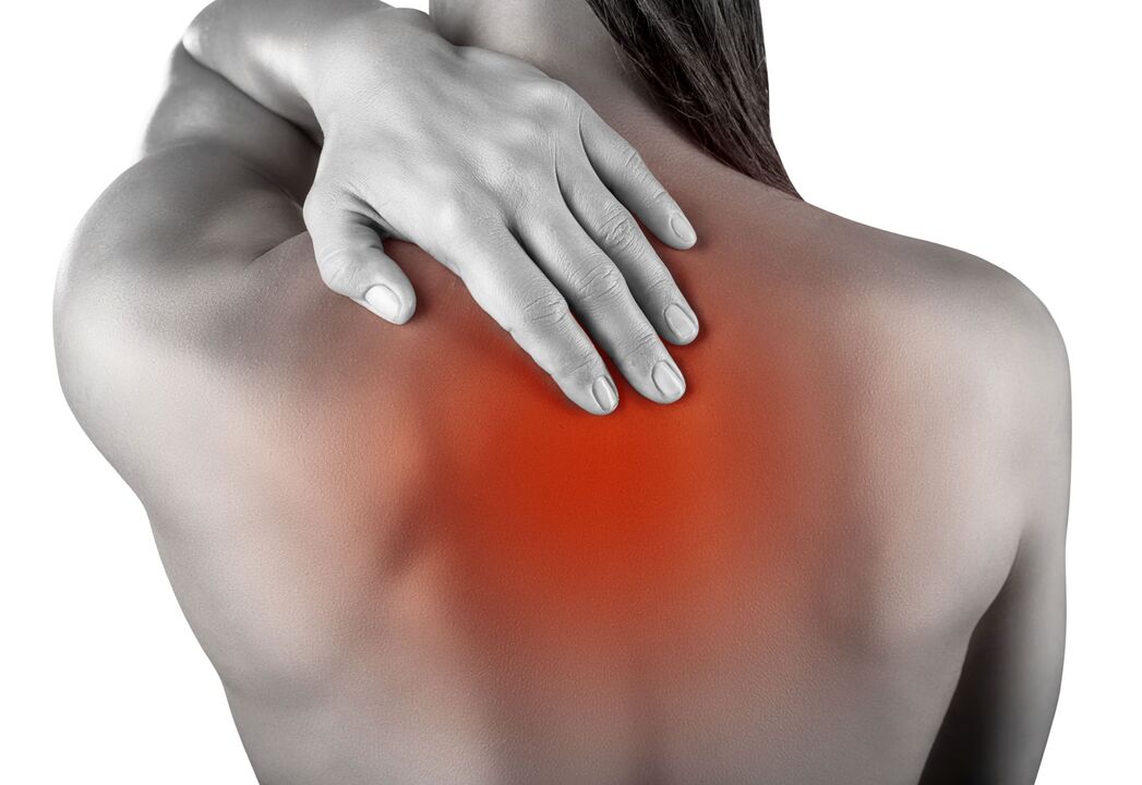 Dolor de espalda debido a la osteocondrosis.