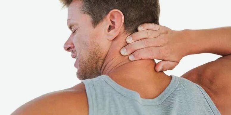 El dolor en el cuello indica compresión de las raíces nerviosas en el área del cuello.